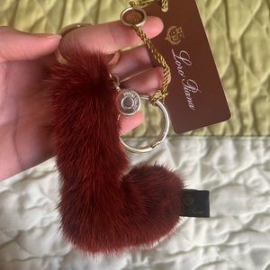 Loro Piana Fur Letter Keychain L